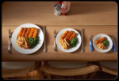 Eat regularly, control the portion size.