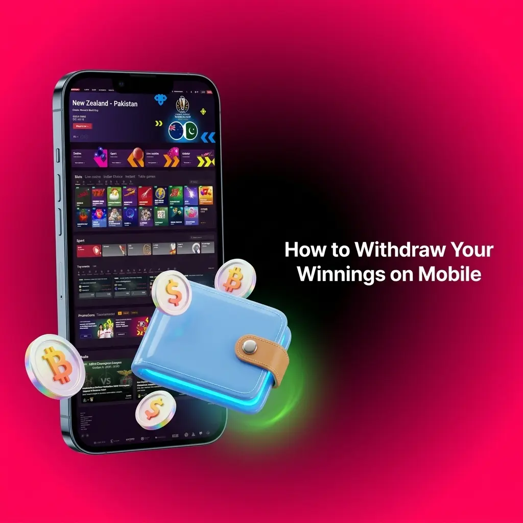 Step-by-step mobile withdrawal guide on Batery showing payout request process with INR limit and 24-hour processing time
