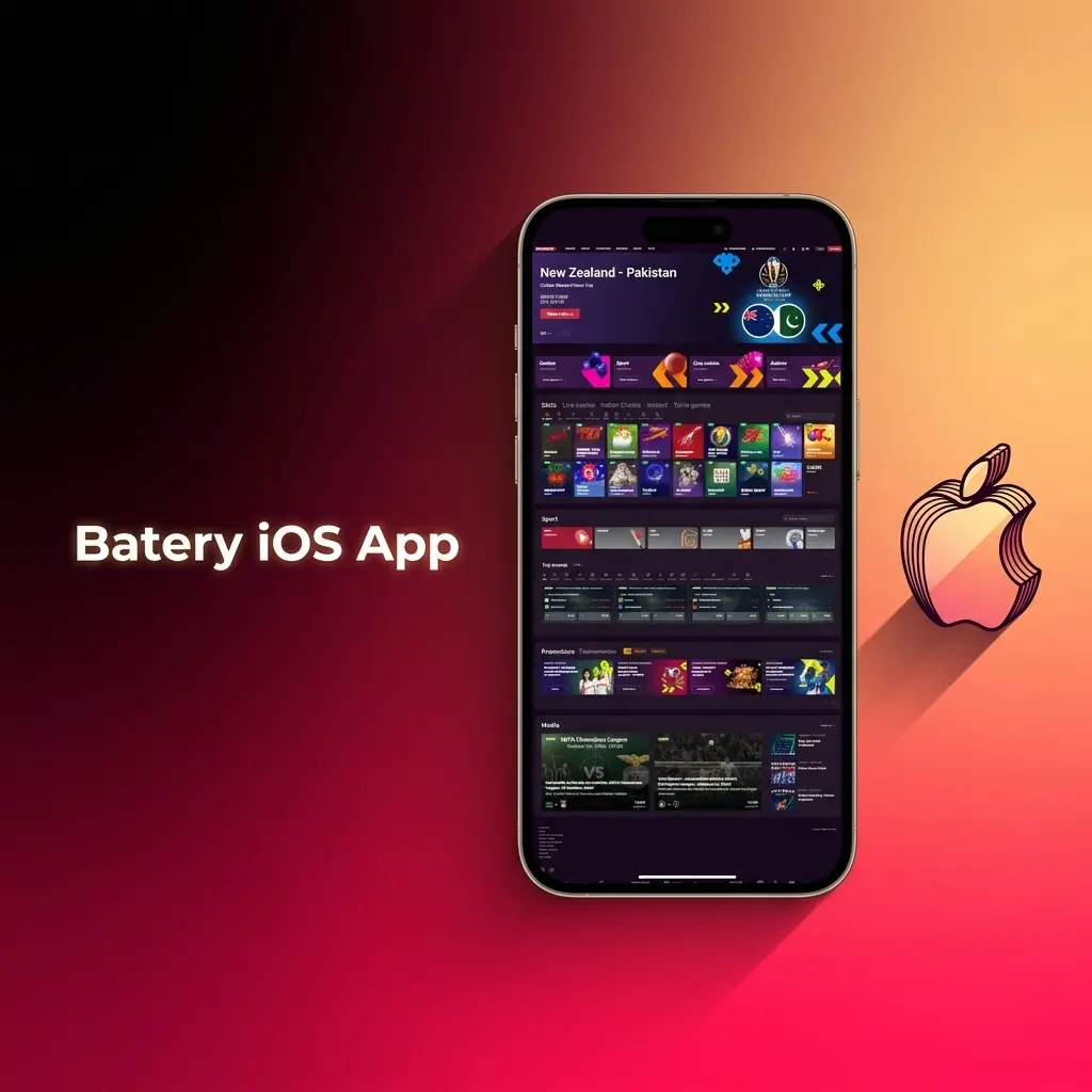 Batery iOS app icon on iPhone home screen with Add to Home Screen shortcut setup for betting and casino access
