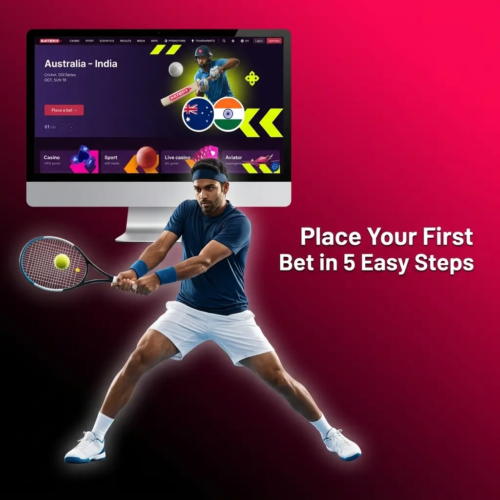 Step-by-step guide to placing your first sports bet on Batery in 5 easy steps using UPI or Paytm in INR