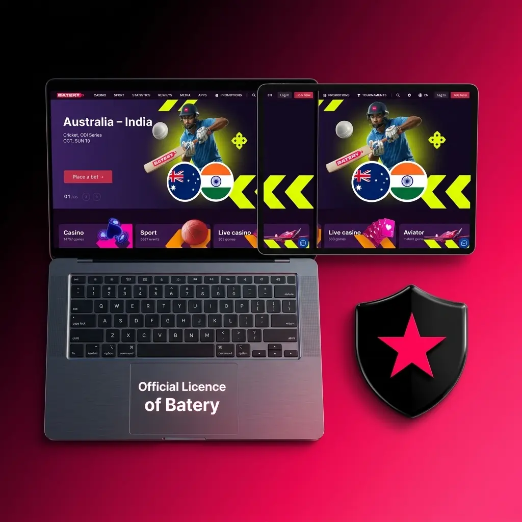 Batery official licence from Curacao eGaming Authority, licence number 365/JAZ for legal online gaming in India